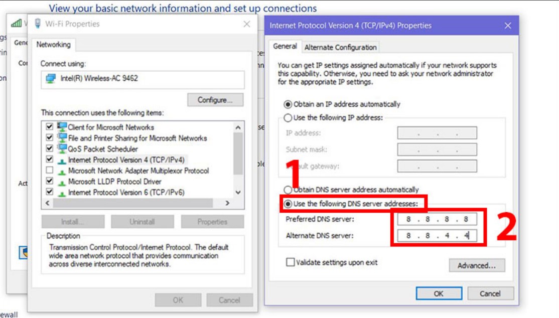 Thao tác sửa DNS